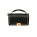 Chanel Top Handle Chevron Boy Handbag