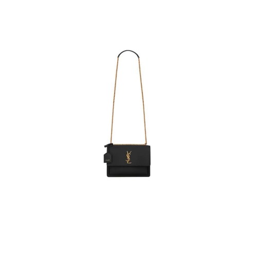 SUNSET MEDIUM CHAIN BAG IN SMOOTH LEATHER