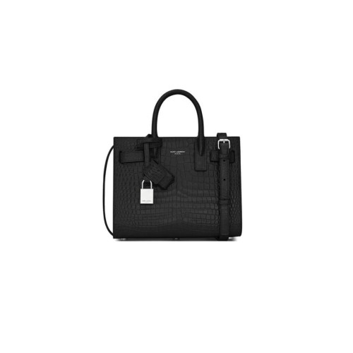 YSL SAC DE JOUR NANO IN EMBOSSED CROCODILE SHINY LEATHER