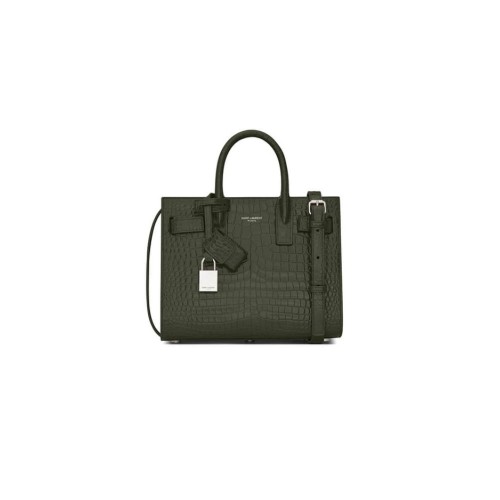 YSL SAC DE JOUR NANO IN EMBOSSED CROCODILE SHINY LEATHER