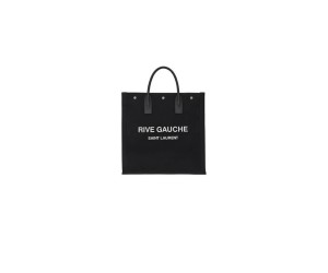 RIVE GAUCHE NORTH/SOUTH TOTE BAG IN PRINTED CANVAS AND LEATHER