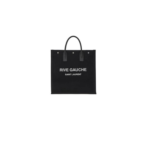 RIVE GAUCHE NORTH/SOUTH TOTE BAG IN PRINTED CANVAS AND LEATHER