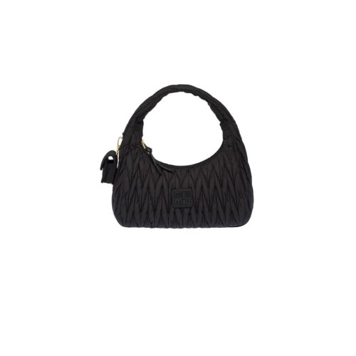 Miu Wander matelasse regenerated nylon hobo bag