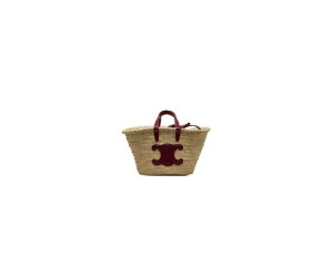 CELINE CLASSIC RAFFIA AND CALFSKIN