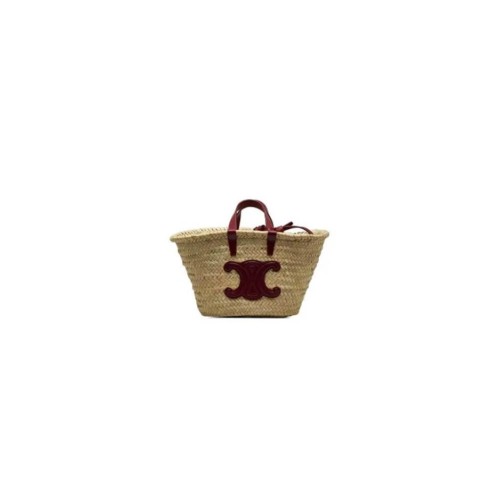 CELINE CLASSIC RAFFIA AND CALFSKIN