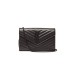 Saint Laurent Chain-strap YSL-plaque grained-leather wallet