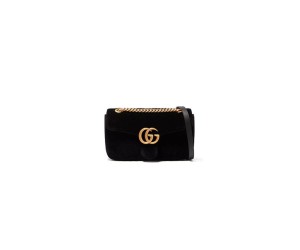 GG Velvet Small Marmont shoulder bag