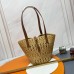 YSL Small Panier Raffia Bag In Brown