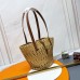 YSL Small Panier Raffia Bag In Brown
